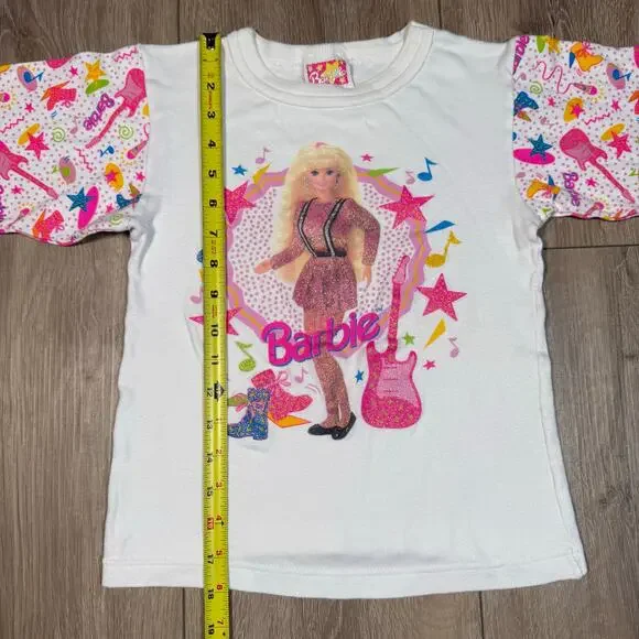 Vintage 90s Barbie long sleeve shirt Girls size 10 made in usa 100% cotton - Picture 7 of 8